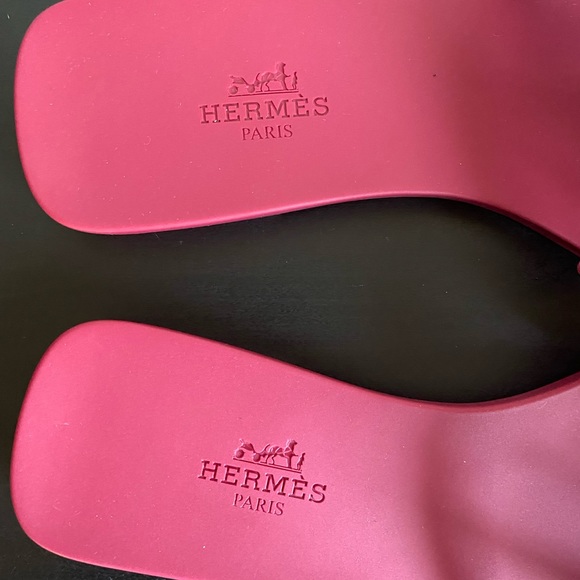 NIB Hermès Aloha Rubber Sandals Red Rose Baie size 36 - Picture 5 of 8